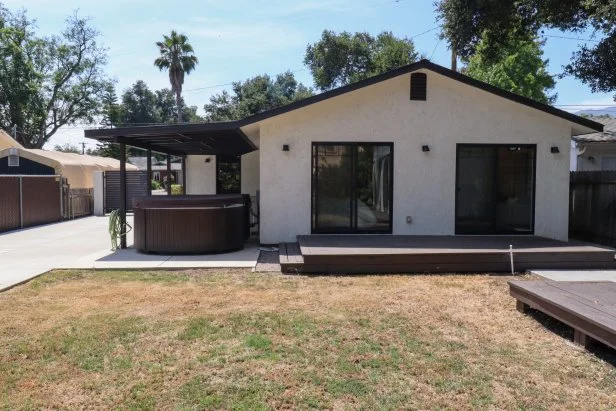 There is plenty of yard and even a hot tub to tempt home buyers at the Bobcat Trail home in Ojai.