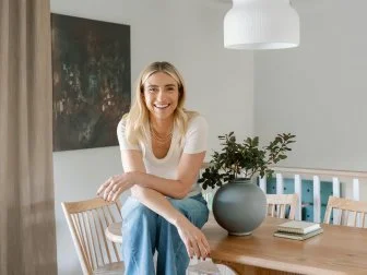 Jasmine Roth in the Pututau's newly renovated house, as seen on Help! I Wrecked My House, Season 5.