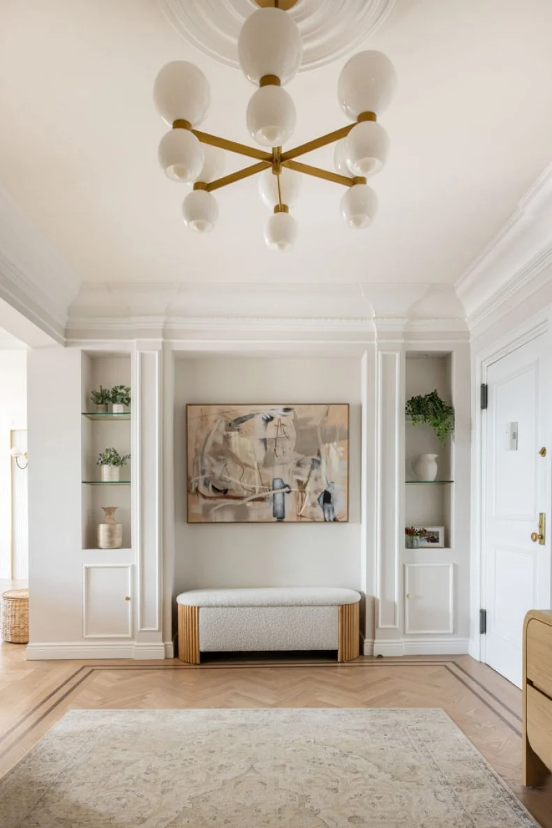 White Foyer With Crown Molding