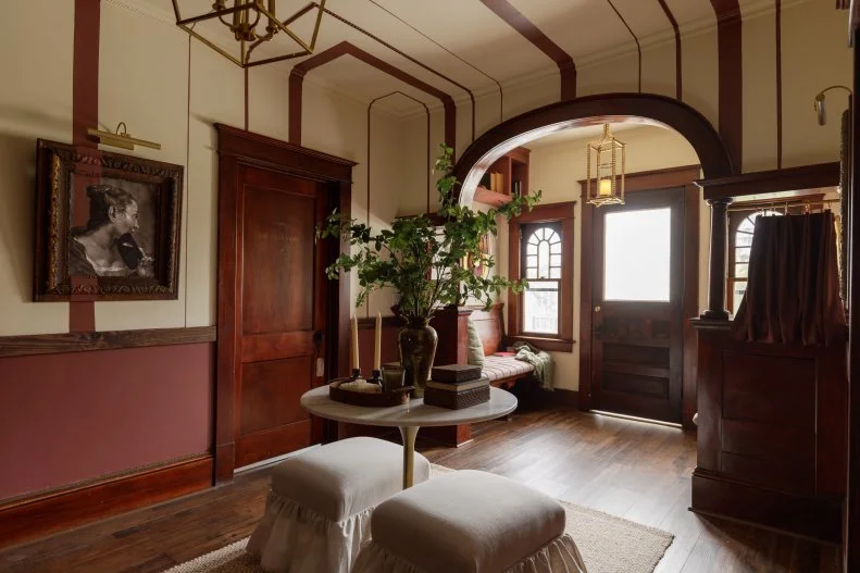 After of the Bihl Manor landing as seen on A Very Haunted Renovation, Season 1.