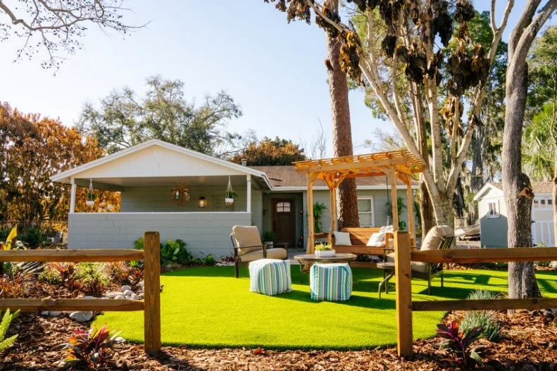 a low-maintenance lawn with turf as seen on Worst Yard on the Block