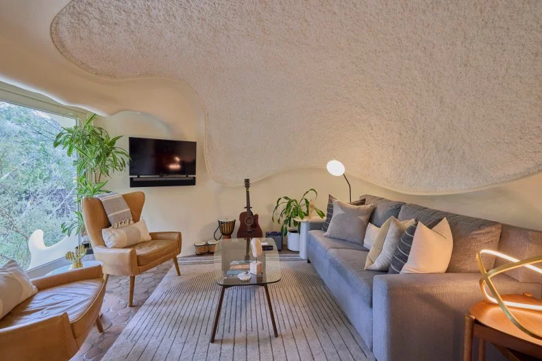 Living Room of The Bloomhouse as seen on Wild Vacation Rentals, Season 1.