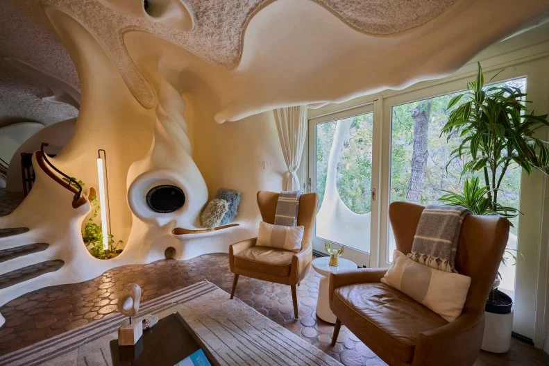 Living Room of The Bloomhouse as seen on Wild Vacation Rentals, Season 1.