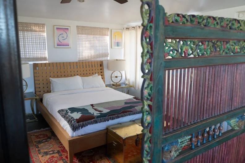 guest house bedroom at Kaleidoscope Desert in the Mojave Desert 