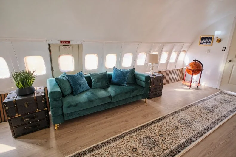 The second room in the finished airplane house, as seen on Extreme Buyers Club, Season 1.