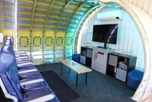 TV Room at the Infinite Skies house, as seen on Zillow Gone Wild, Season 3.