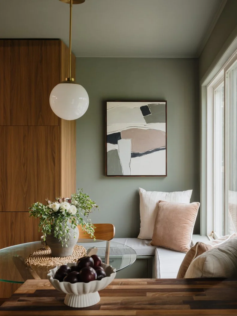 Finished nook and kitchen in the at the Rivas-Marden house, as seen on House Shock, Season 1