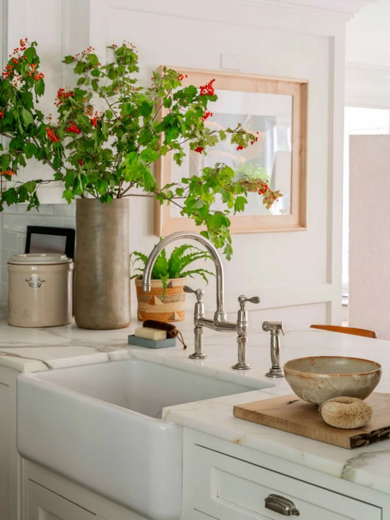 Farmhouse Sink and MarbleCountertop