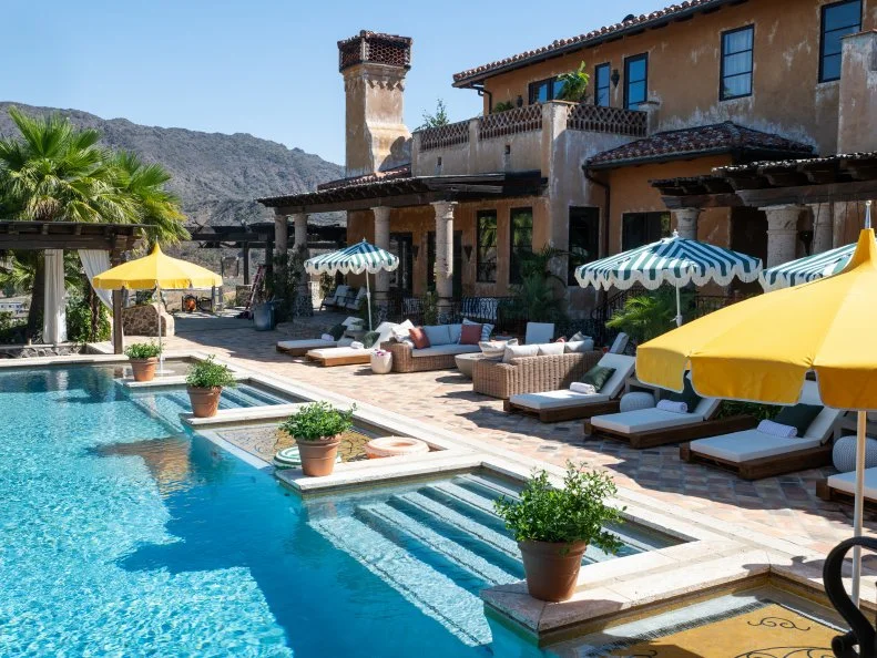 After of Poolside Oasis area, as seen on Bachelor Mansion Takeover, Season 1.