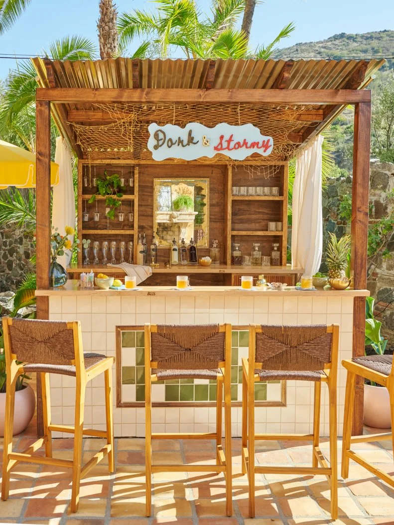Beauty shot of Chris Stallworth's bar Dark and Stormy, as seen on Bachelor Mansion Takeover Season 1.