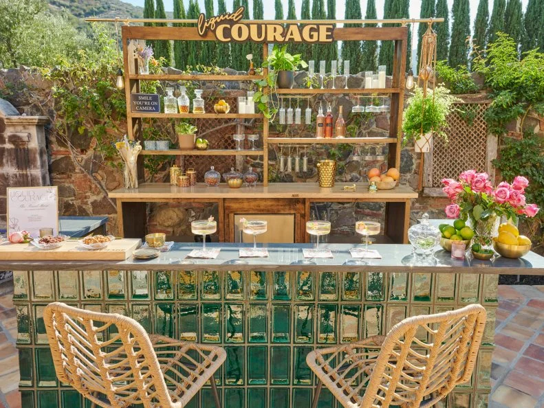 Beauty shot of Courteny Robertson's bar Liquid Courage, as seen on Bachelor Mansion Takeover Season 1.