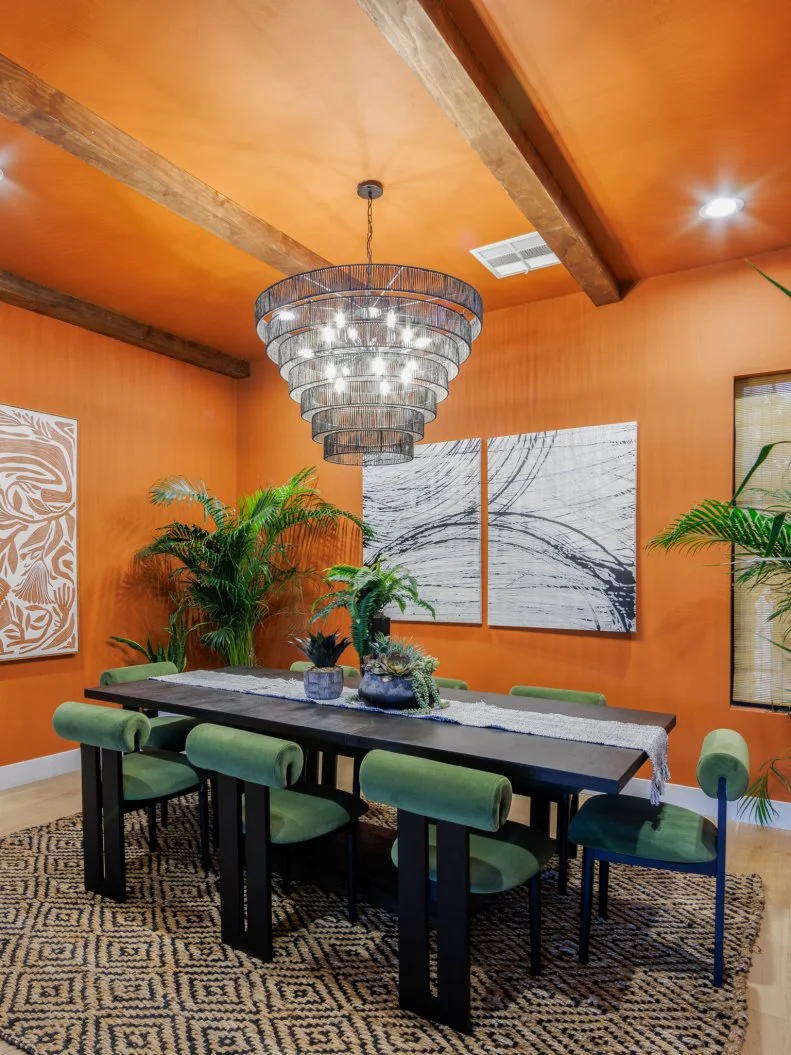 After of Team Scott McGillivray and Brooke Hogan's Dining Room - Den, as seen on Rock the Block, Season 7.