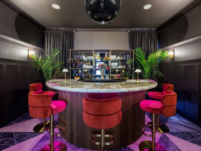 After of Team Taniya Nayak and Drew Lachey's Speakeasy - Den, as seen on Rock the Block, Season 7.