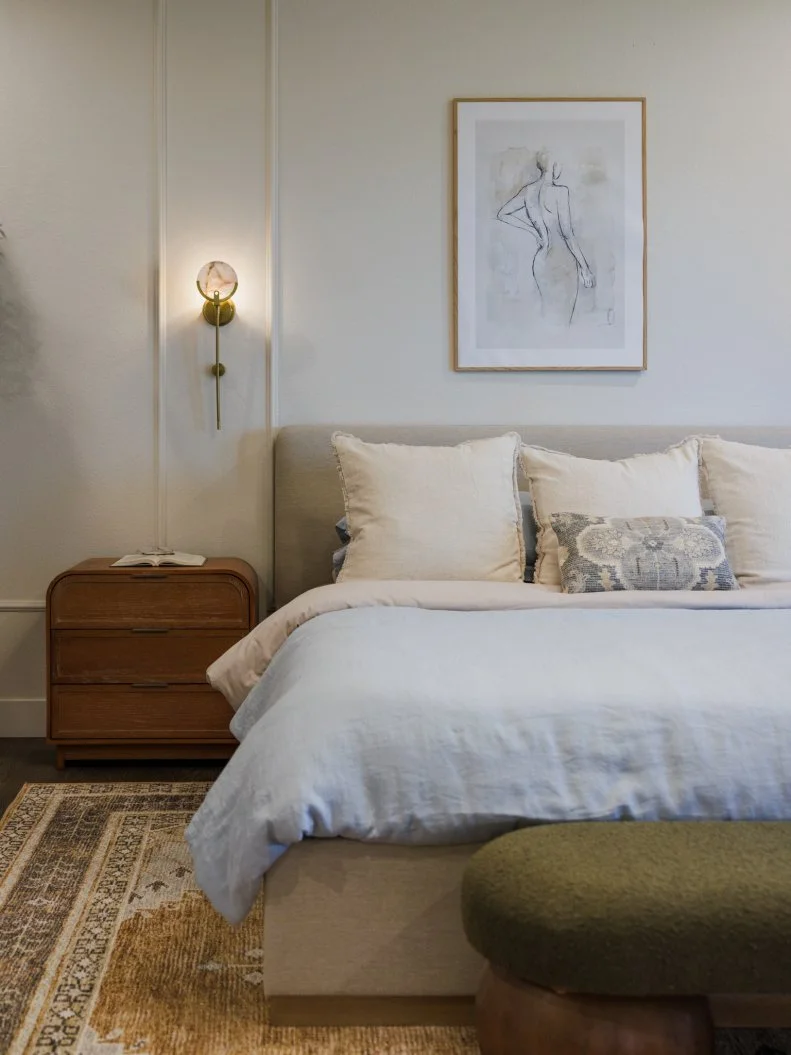 After of Team Mina Starsiak Hawk and Vernon Davis' Primary Suite - Bedroom, as seen on Rock the Block, Season 7.