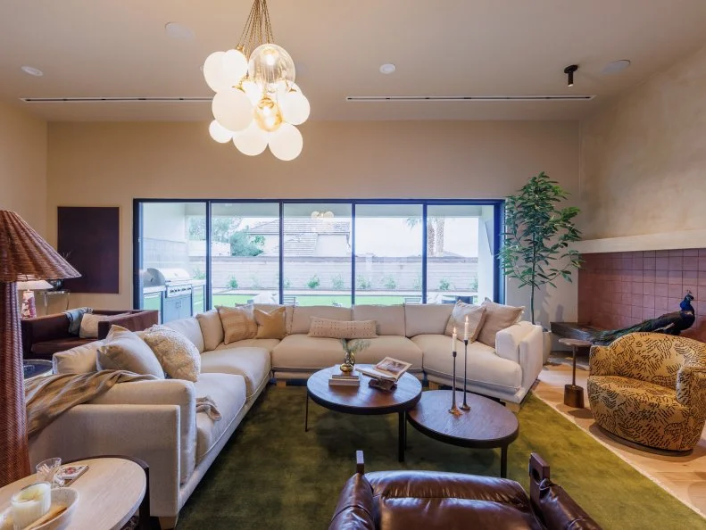 After of Team Kim Wolfe and Chelsea Meissner's Living Room, as seen on Rock the Block, Season 7.