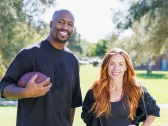Team Mina Starsiak Hawk and Vernon Davis, portrait, as seen on Rock the Block, Season 7.