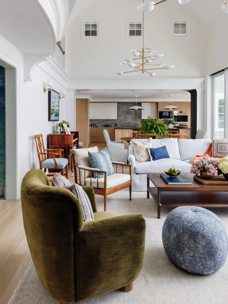 Living Room With Olive Armchair