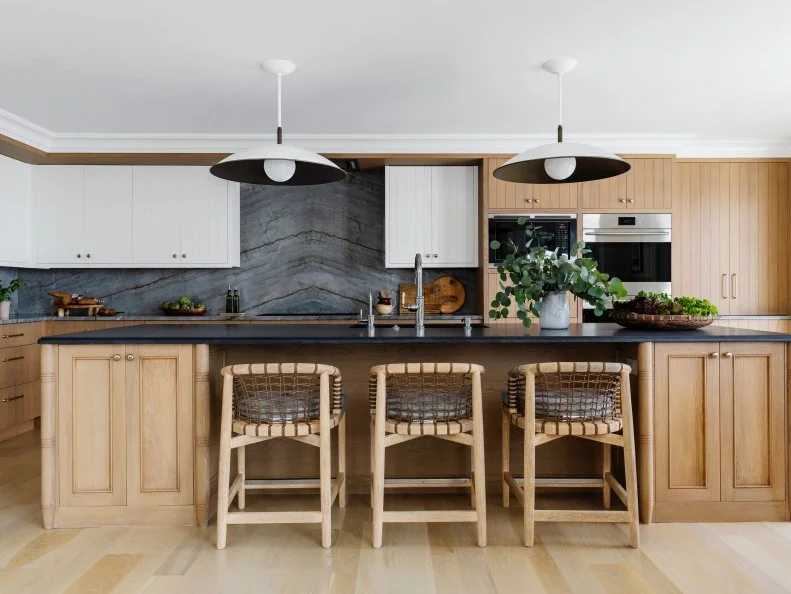 Neutral Chef Kitchen With Gray Backsplash