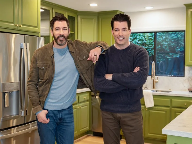 Drew and Jonathan posed in the newly renovated kitchen as seen on Property Brothers: Under Pressure