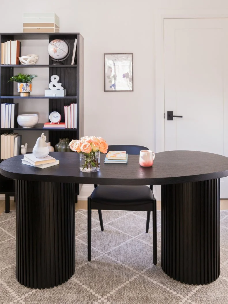 Room 5, office 3, after, updated bedroom into office, as seen on Love It or List It, Season 18