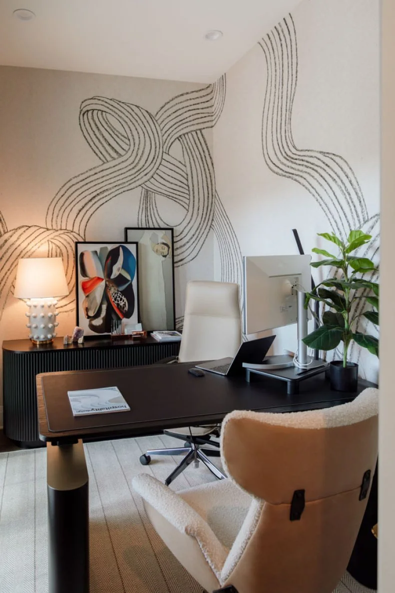 Home Office With Sheepskin Chair