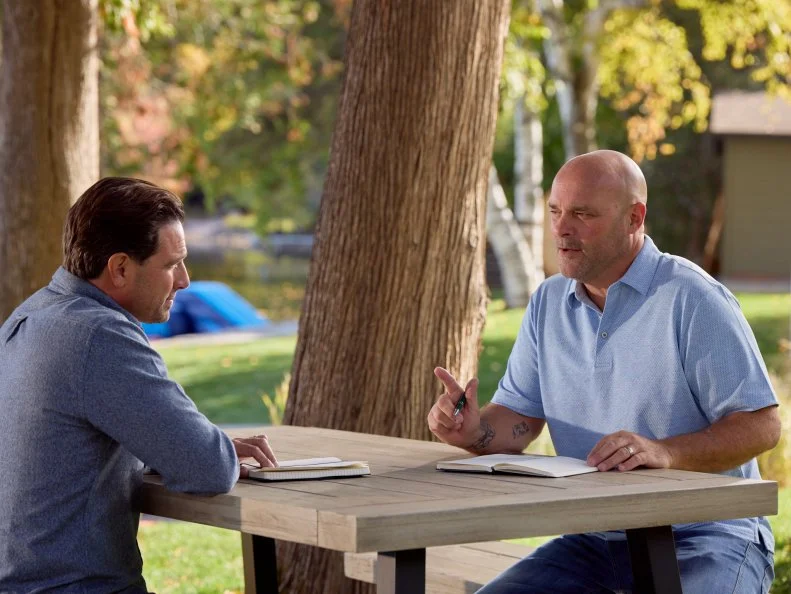 Hosts Scott McGillivray and Bryan Baeumler, as seen on Renovation Resort, Season 3