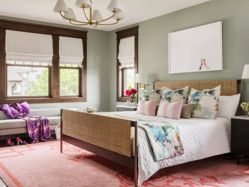 Light Green Transitional Bedroom