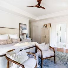 Neutral Transitional Bedroom With Linen Bed