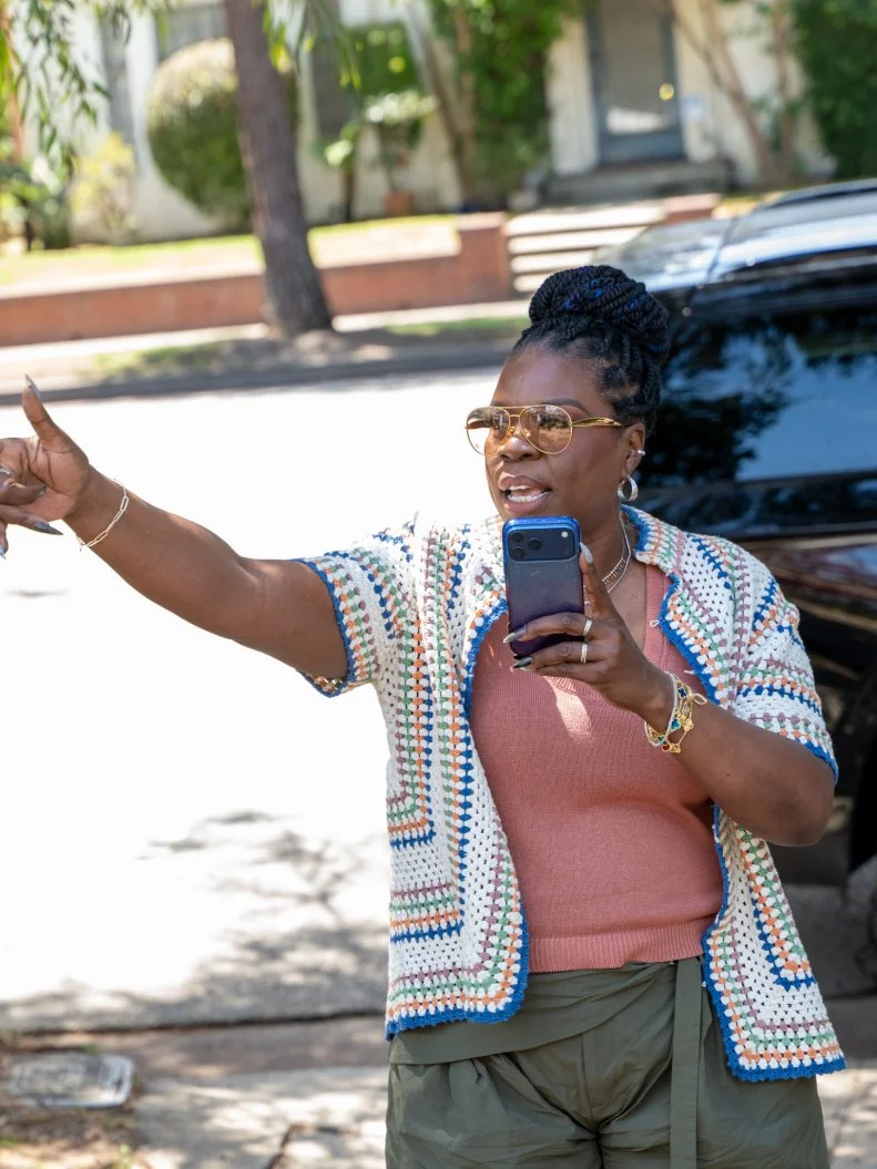 Host Leslie Jones arrives to the Hollywood Pool House, as seen on Roast My Rentals, Season 1