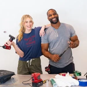 Host Arielle Vandenberg and contractor Steven Lewis, as seen on House Shock, Season 1.