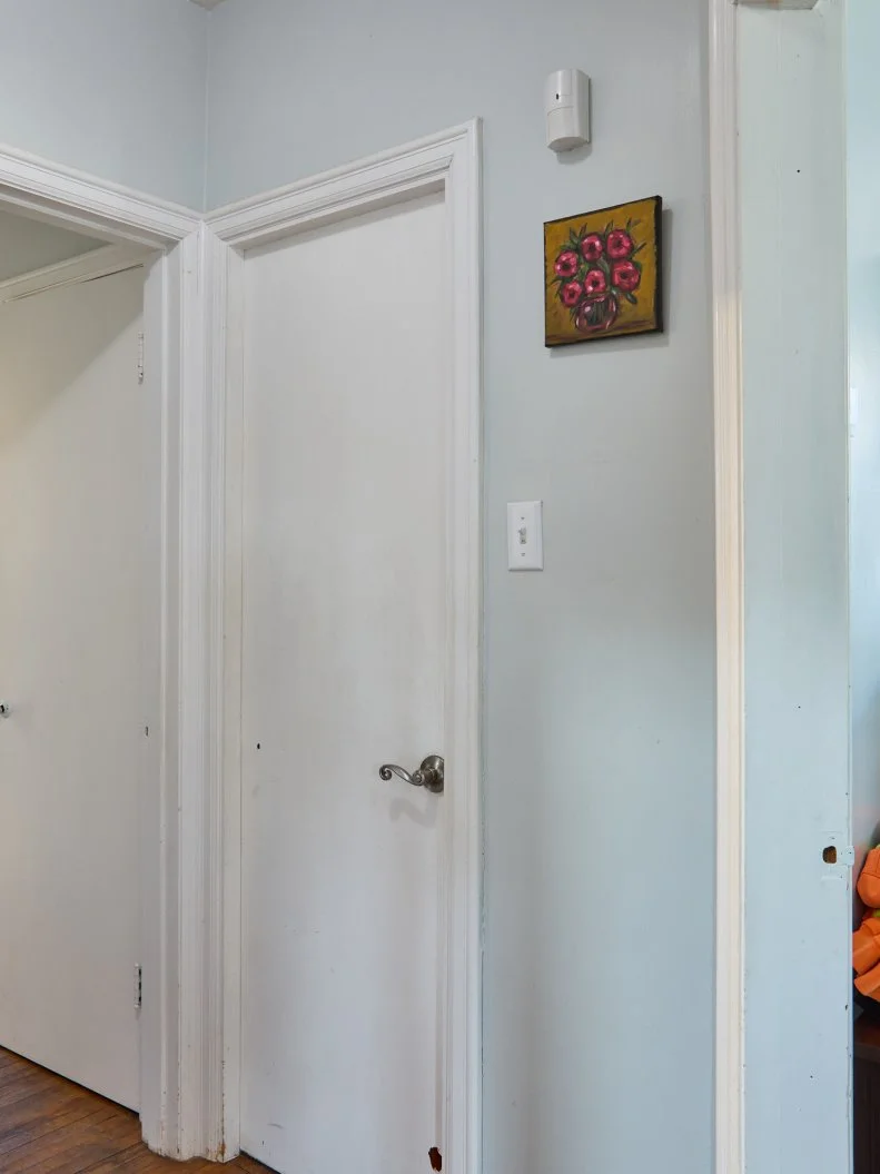 Room 4, washroom entrance, before, matches RM4 A01, as seen on Love It or List It, Season 19