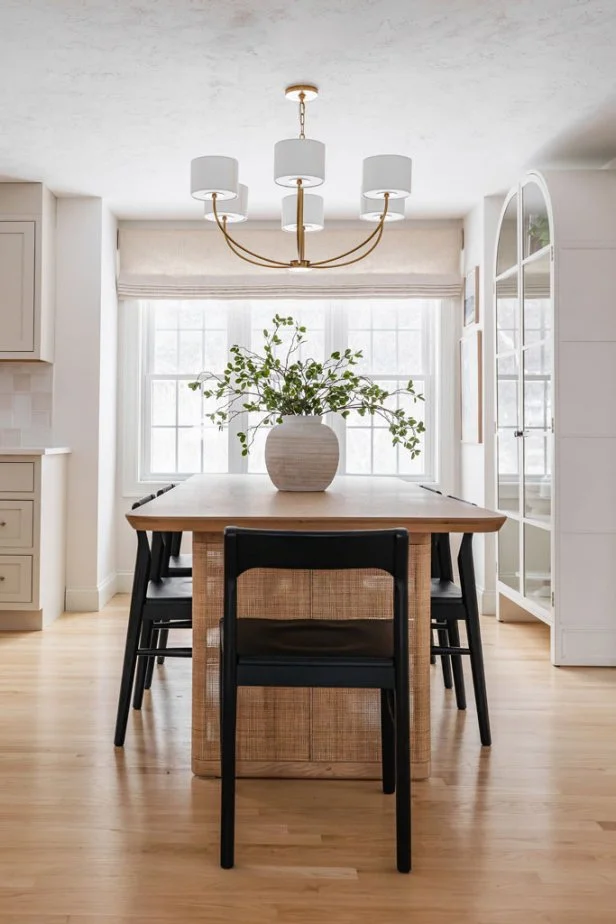Neutral Dining Area With Black Chairs