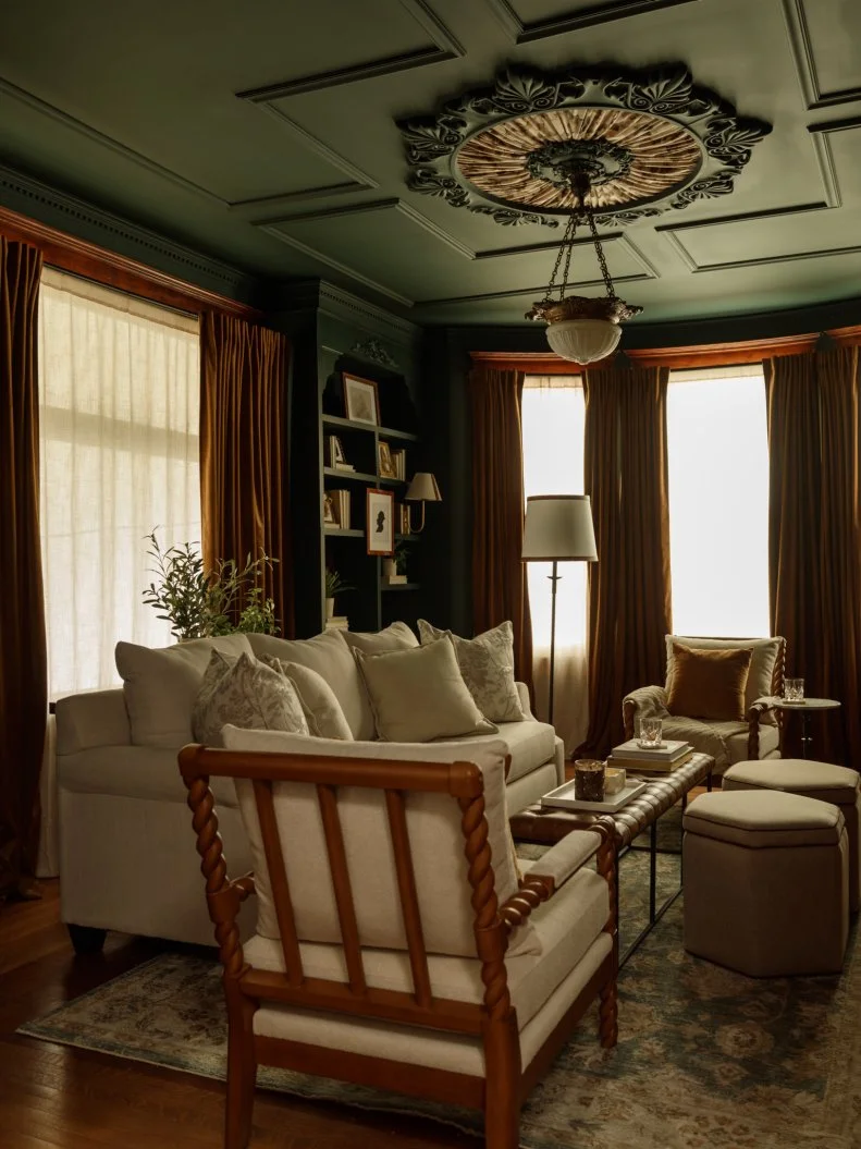 After of the Bihl Manor living room, as seen on A Very Haunted Renovation, Season 1.