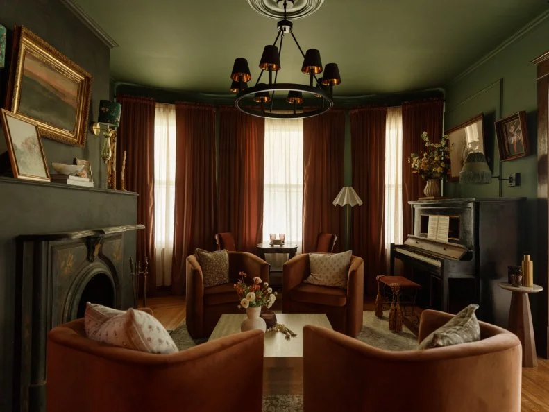 After of the Bihl Manor parlor, as seen on A Very Haunted Renovation, Season 1.