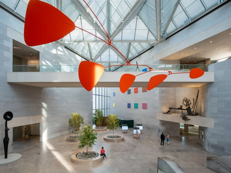 Mobiles hanging ovehead at the National Gallery of Art Museum