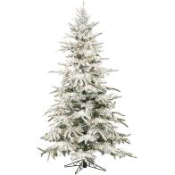 Fraser Hill Farm Mountain Pine 9' White Artificial Christmas Tree with LED Lighting