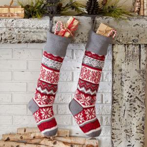Birch Lane Snowflake Classic Knit Stocking