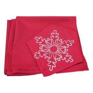 The Holiday Aisle Snowy Noel Embroidered Snowflake Christmas Napkin