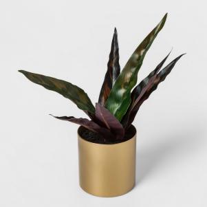 Faux Snake Plant in Gold Pot