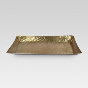 Gold Metal Hammered Serving Tray