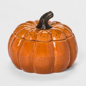 Stoneware Pumpkin Serving Bowl with Lid