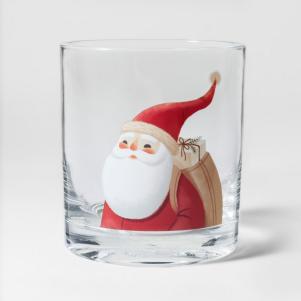 Plastic Santa Double Old-Fashioned Glass