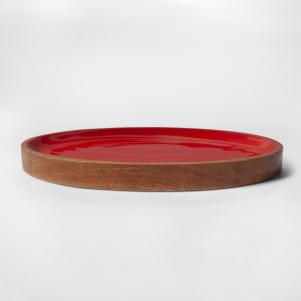 Red Wood Decorative Tray