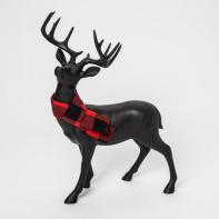 Standing Black Reindeer Figurine