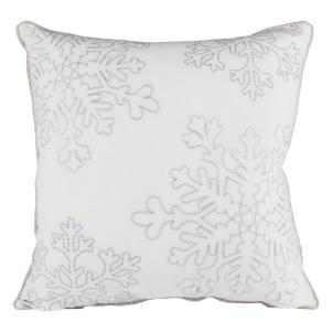 Holiday Snow Flakes Embroidered Velvet Throw Pillow