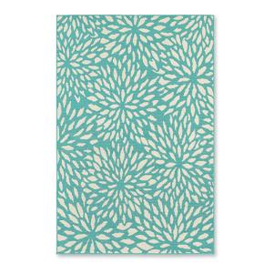 Floral Blue and Ivory Rug