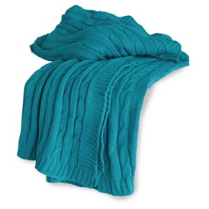 Turquoise Knit Sweater Throw