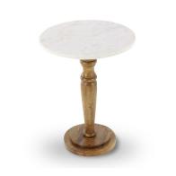 Wood Marble Accent Table