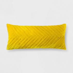 Pleated Velvet Oversized Lumbar Pillow