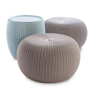 Keter 3pc Cozy Urban Knit Poufs
